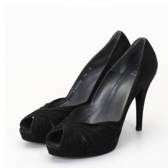 Stuart Weitzman Suede Peep Toe Heels - Size‎ 9.5 - Picture 1 of 8